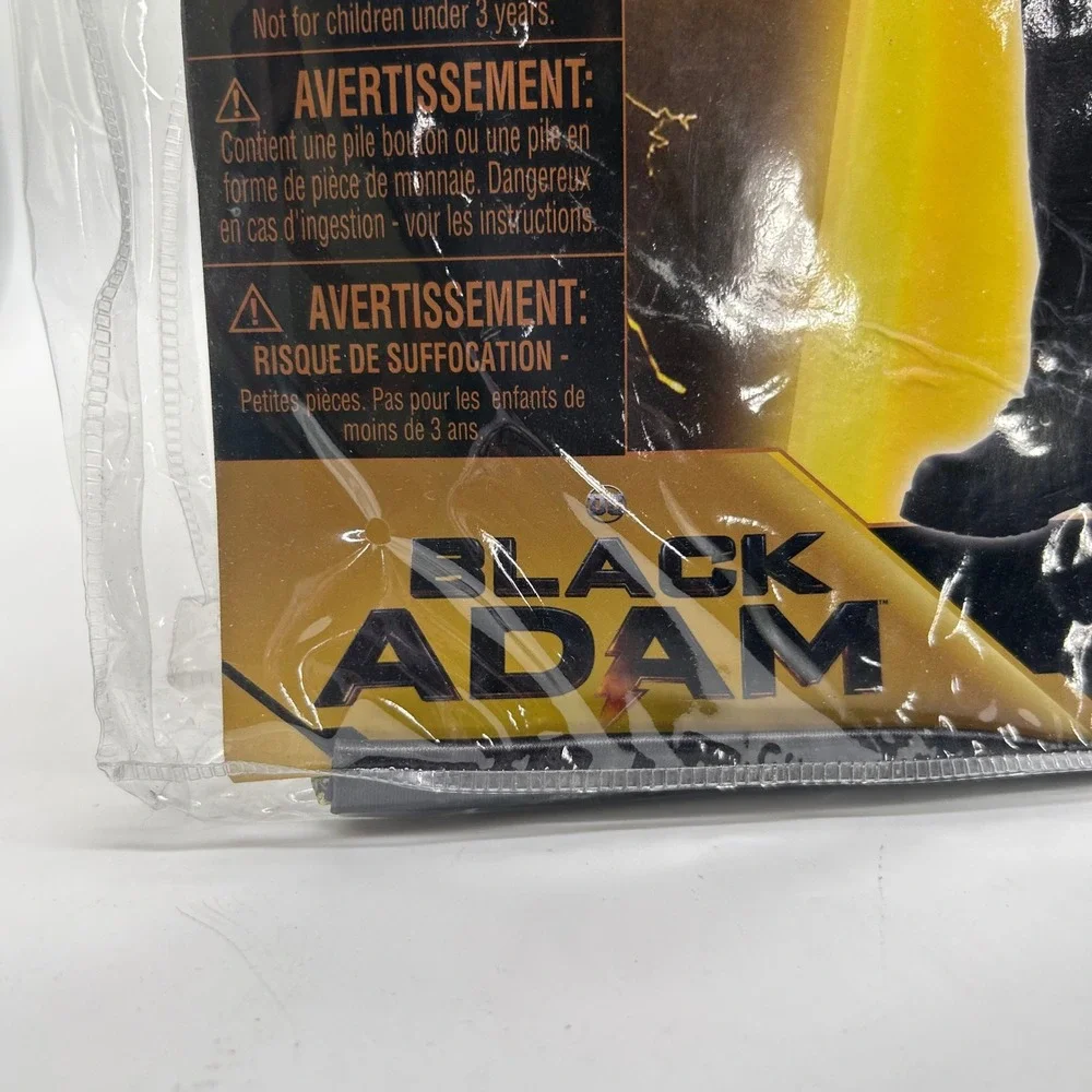 NEW Black Adam‎ Costume Child Small 4-6 Lights Up DC Comics Halloween Cosplay